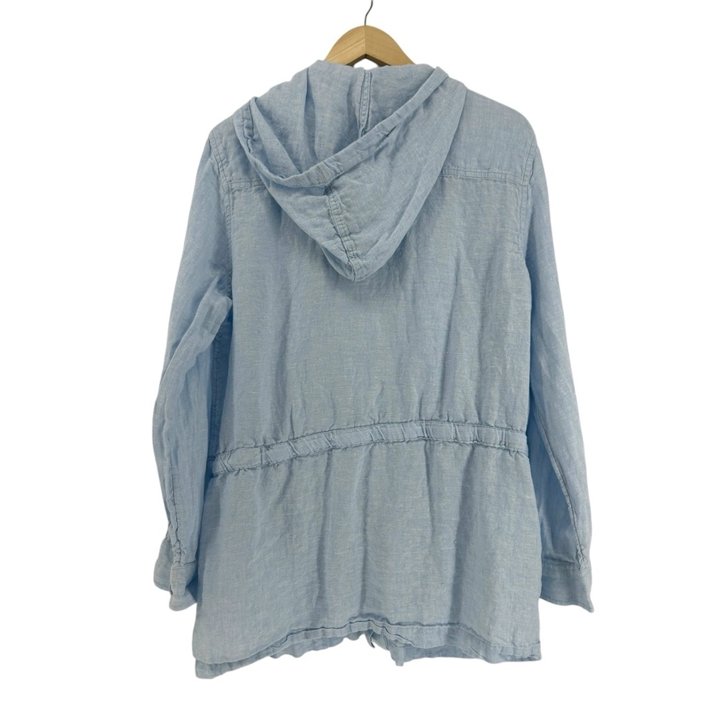 Rachel Roy Linen Utility Jacket Light Blue Size XL - Picture 3 of 11